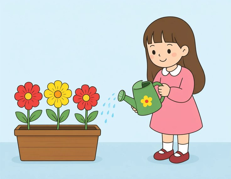Watering Flowers printable