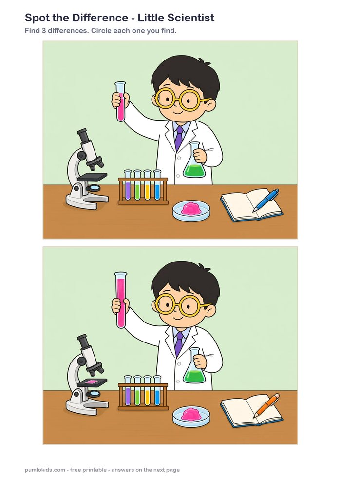 Little Scientist printable, page one